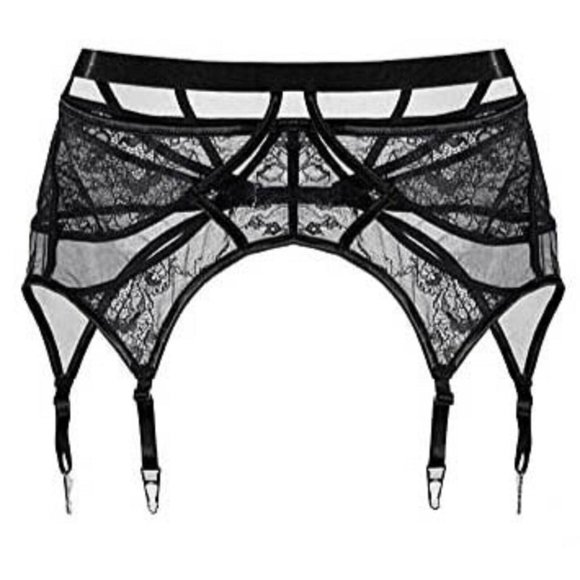 sofsy Other - Sofsy Lace Garter Belt/Suspender Belt Black For Thigh High Stocking XL